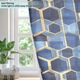 thumbnail image 4 of Yayeee Window Curtains Light Filtering 63"x52" Grommet Panel Pair Home Living Room Decor, Blue Hexagon Pattern, 4 of 7