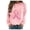 Pink, variant on WREESH Women's Fall Crewneck Sweatshirt Pink Ribbon Graphic Crewneck Pullover Tops Black