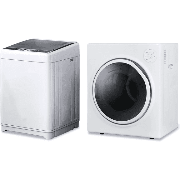 TABU Washer and Dryer Set 17.6lbs High-Efficiency White Standard Washing Machine