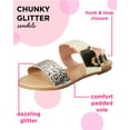 thumbnail image 2 of bebe Girls’ Sandal – Two Strapped Patent Leatherette Glitter Sandals (Toddler/Little Kid), 2 of 7