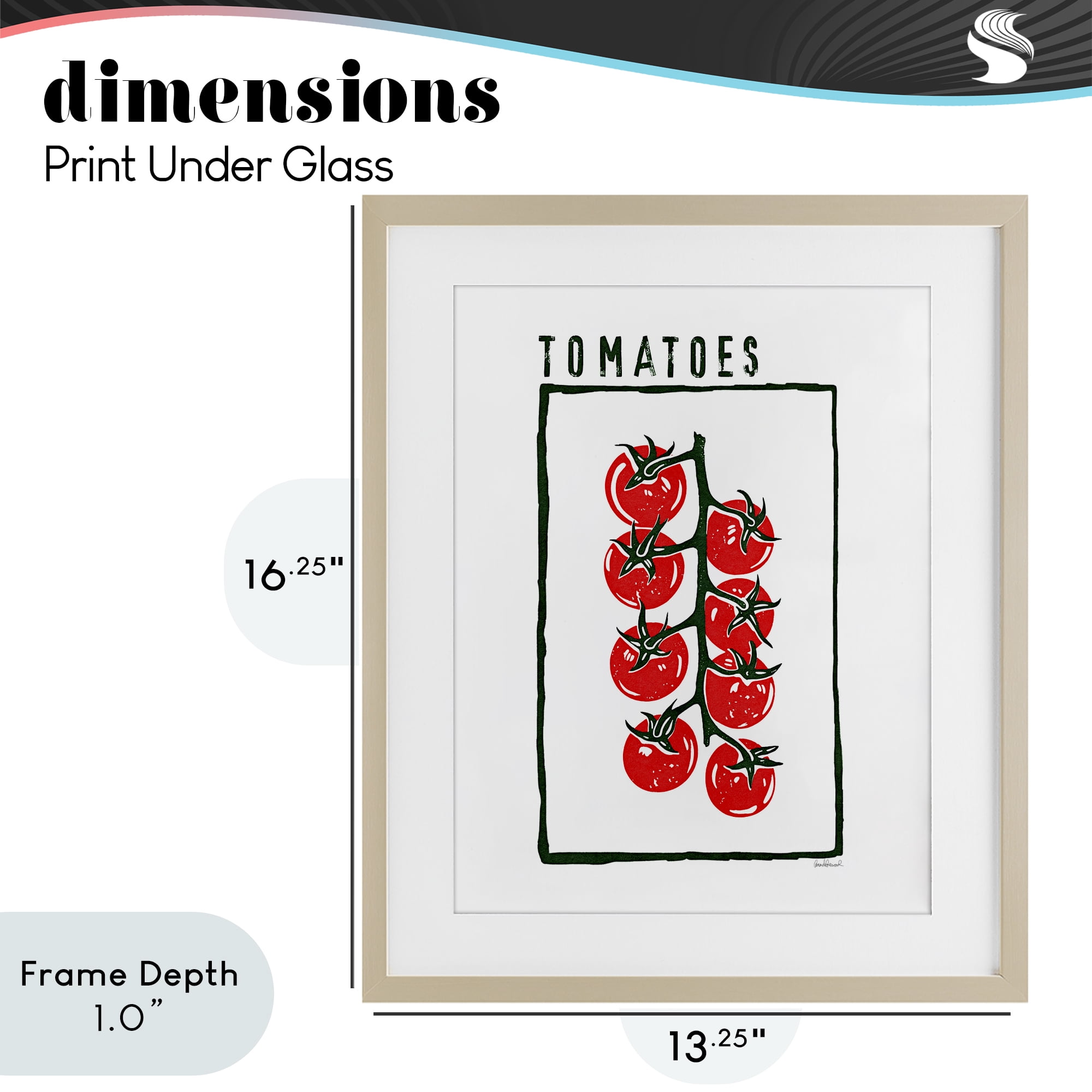 Stupell Industries Ripe Tomatoes Cluster Birch Framed Print Under Glass, design by Amanda Greenwood