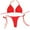 Red, variant on Women Sexy Halterneck Tiny Mini Micro Bra Charming Bikini G String Bottom Beachwear 2 Pieces,Black S