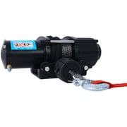 CQSXDA Heavy-Duty 3500 lb Electric Winch with Waterproof Design and Synthetic Rope for ATV UTV Trailer Towing