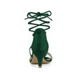 thumbnail image 2 of BLISSFUL STEP Women's Open Toe Kitten Heel Lace Up Sandals, 2 of 8
