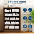 thumbnail image 4 of Dresser for Bedroom with 5 Drawers, 45'' Tall Chest of Large Decorative Drawer Front with Large Clothes Storage Cabinet, Wood Bedroom Dresser, TV Stand for Nursery, Living Room, Enterway, 4 of 9