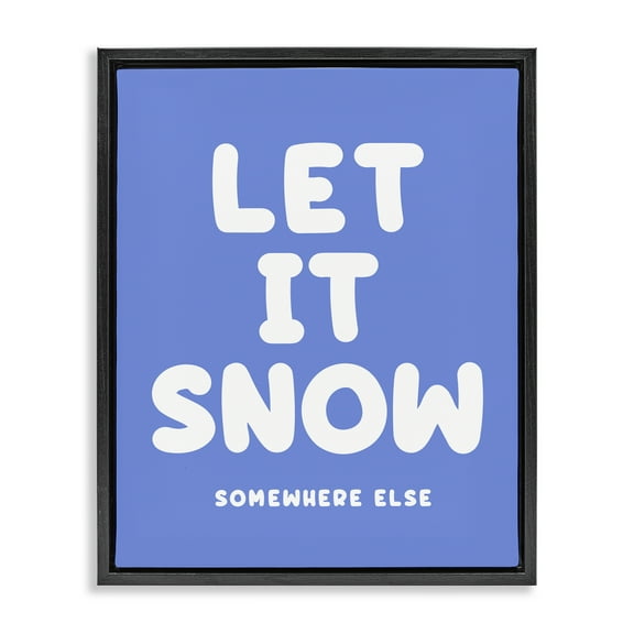 Stupell Industries Snow Somewhere Else Holiday Painting Black Floater Framed Canvas Art Print Wall Art, 17 x 21