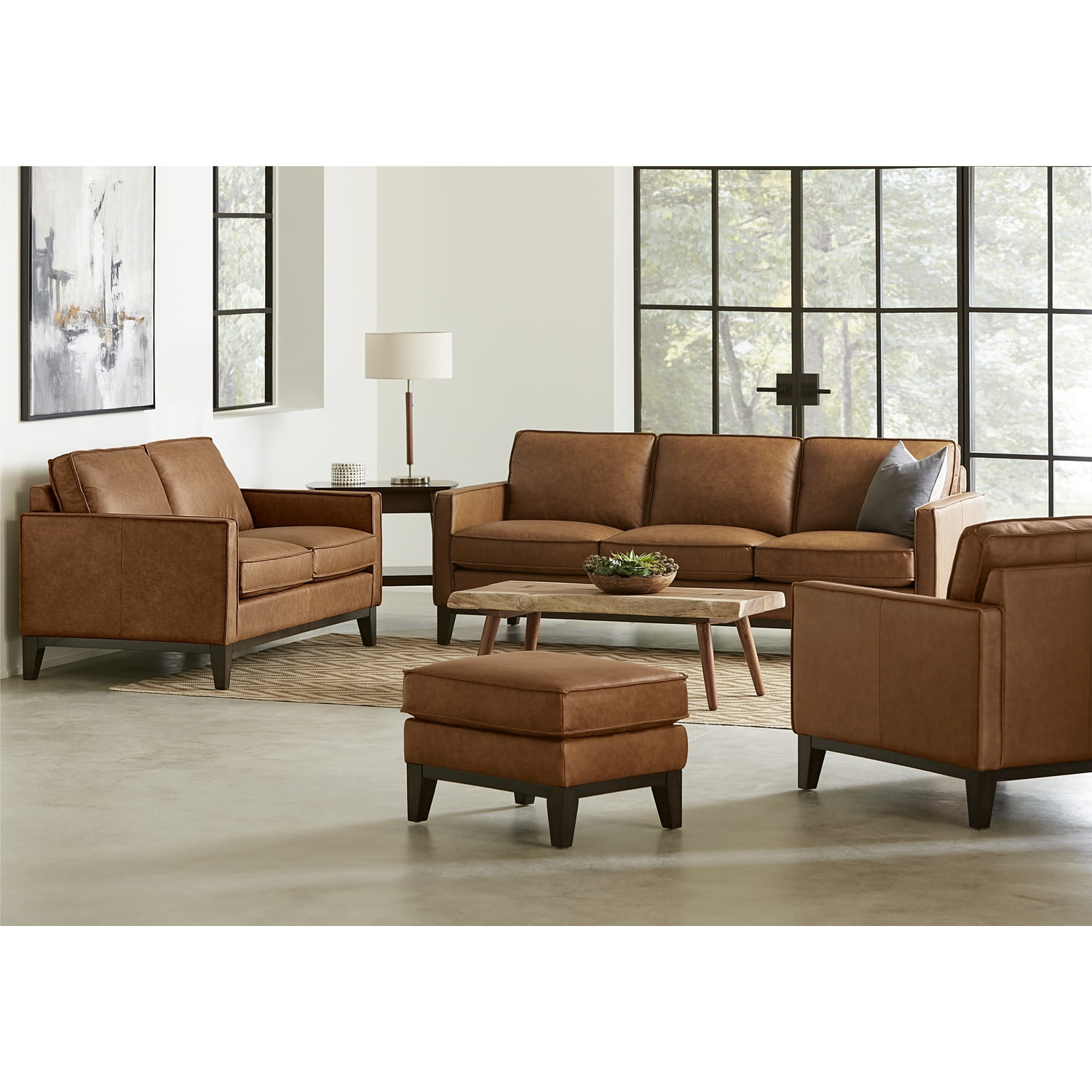 Hello Home Pimlico Brown Top Grain Leather Contemporary