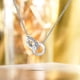 thumbnail image 2 of Collar con Colgante de Círculo Entrelazado JeenMata Doble Anillo para Mujer en Baño de Oro Blanco, 2 of 6