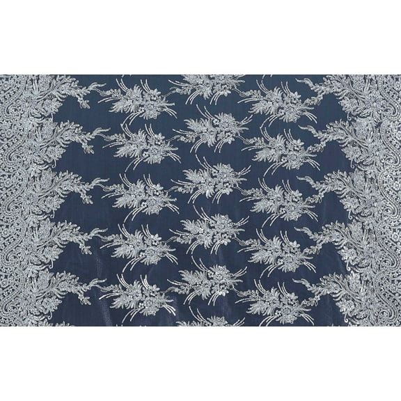Zelouf Tera Floral Corded On Tulle W/trans  , Sewing, DIY, Crafts Fabric by the Yard, Chambray Muse, 3 Yard
