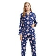 thumbnail image 3 of GLOBAL Womens Flannel Cotton Pajama Set Long PJs Flannel Loungewear Sleepwear,Size S-3XL, 3 of 6