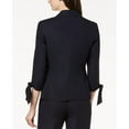 thumbnail image 2 of Nine West Womens Linen Tie-Sleeve One-Button Blazer Navy 10, 2 of 4