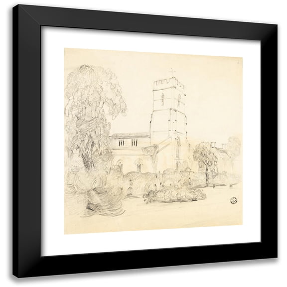 Edward Blore 12x12 Black Modern Framed Museum Art Print Titled - English Country Church