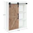 thumbnail image 2 of Kate and Laurel Cates Wood Wall Storage Cabinet with Sliding Barn Door, White/Rustic Brown 22x28, 2 of 9