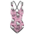 thumbnail image 5 of Hello Kitty Women's One Piece Swimsuit Tummy Control V Neck Bathing Suits, 5 of 7