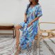 thumbnail image 5 of Vestido Largo De Moda Vestido diario para mujer Cintura suelta Estilo bohemio Traje diario informal (Azul M) Cgtredaw Para estrenar, 5 of 7