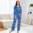thumbnail image 6 of FORMRS Womens Pajama Set Long Sleeve Top and Pants with Pockets Soft Comfy Lounge Sleepwear, Sizes S-2XL, Green Dots, 6 of 7