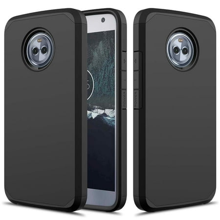 Moto X Phone 1st Generation Case Moto X4 Case, TownShop Hard Impact Dual Layer Shockproof Bumper Case for Motorola Moto X4 / Moto X (4th Generation) - Black ()