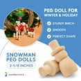 thumbnail image 2 of Snowman Peg Dolls 2-5/8 inch, Pack of 12 Wooden Peg Dolls for Christmas Crafts, Nativity Scenes, Holiday Decorations, by Woodpeckers, 2 of 7