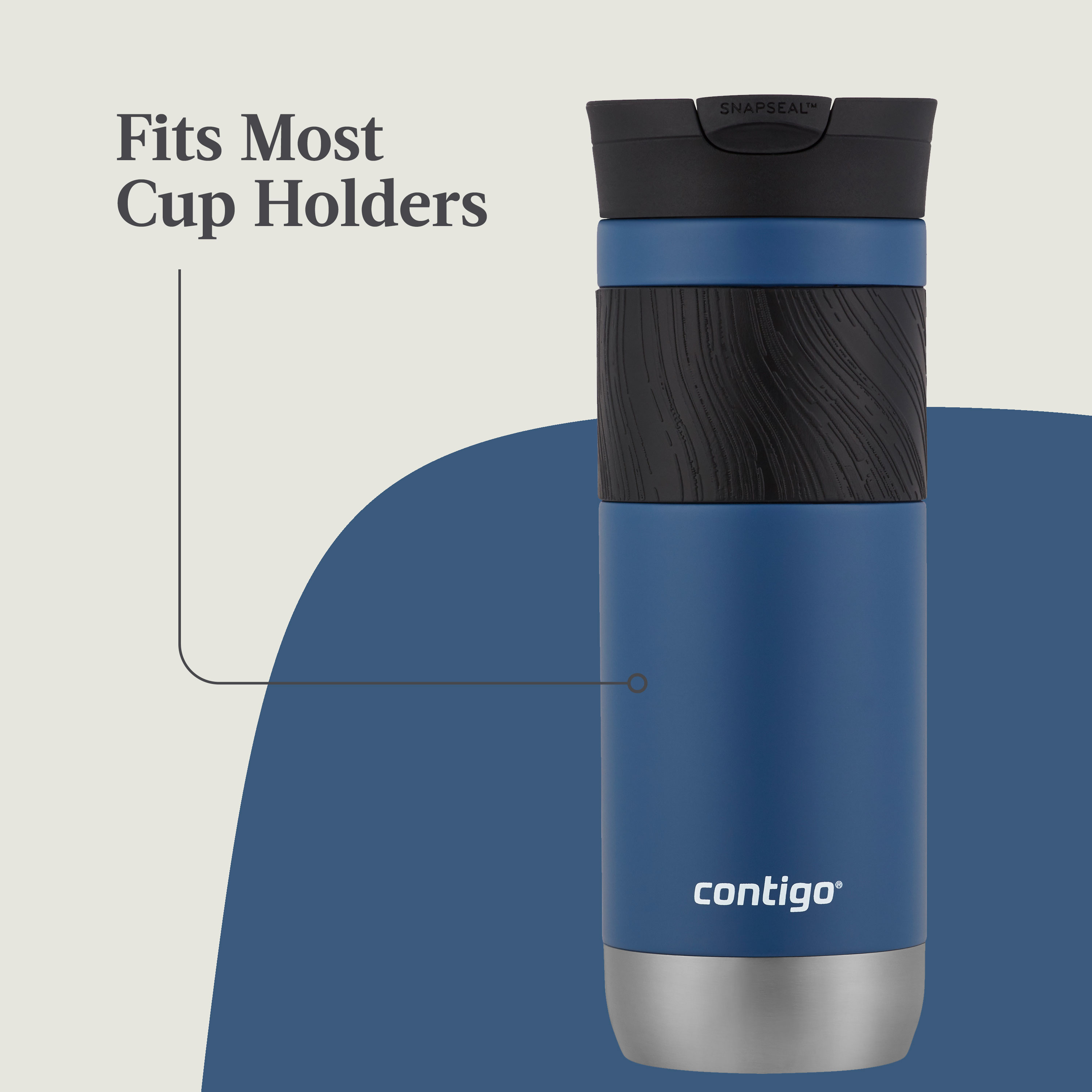 Contigo Byron 2.0 Stainless Steel Travel Mug with SNAPSEAL Lid and Grip Blue Corn, 20 fl oz. - image 4 of 6