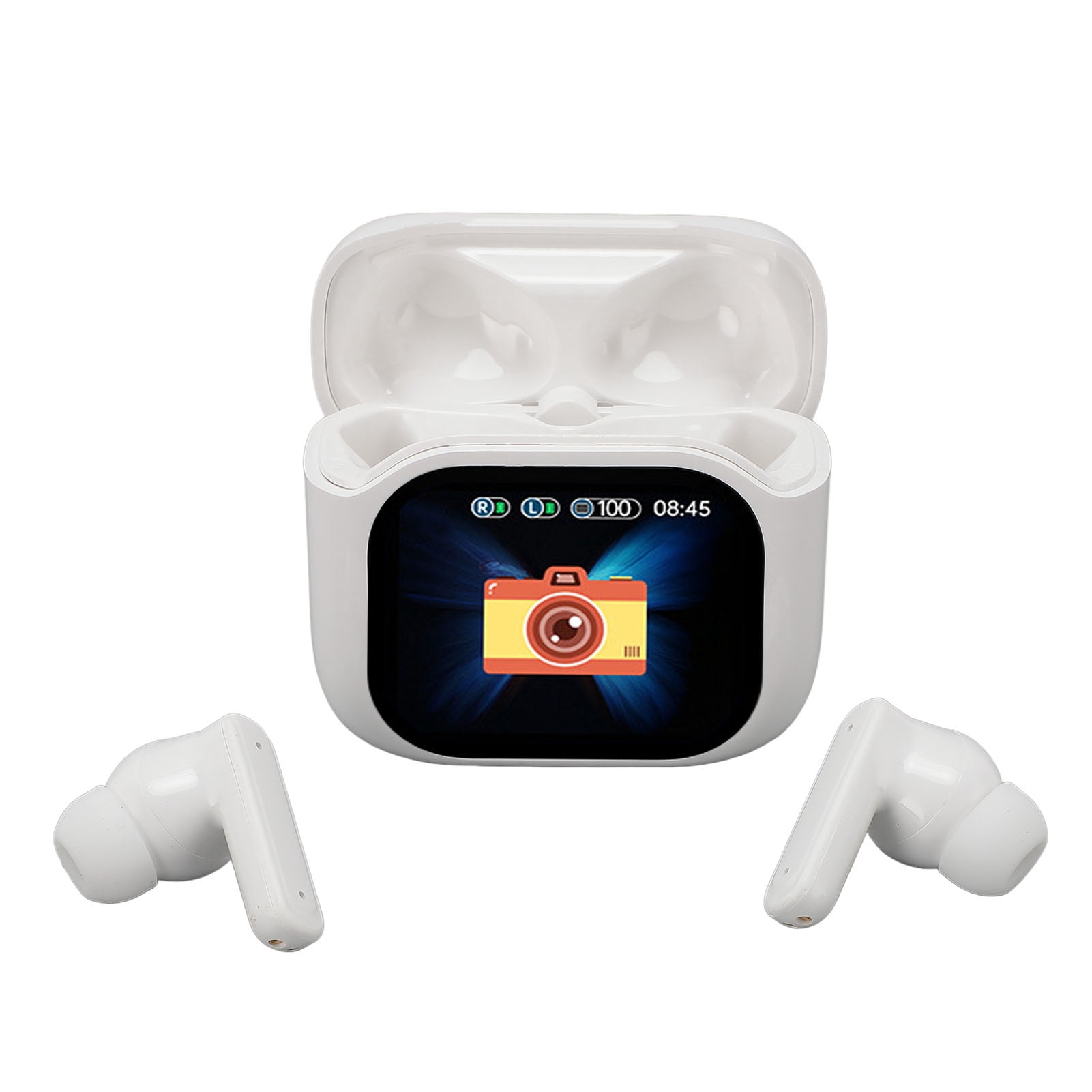 Touch Color Screen Earphones, Noise Cancelling Long Battery Life Headphones for Laptop