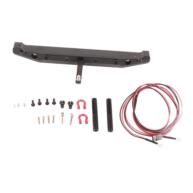 Parachoques trasero de Metal RC Crawler con luces LED para pieza de coche Traxxas TRX‑4 SCX10II 90046