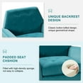 thumbnail image 3 of Upholstered Velvet Armchair Set of 2 Lounge Accent Chair Tufted Back Metal Legs Bedroom Blue, 3 of 7