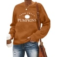 thumbnail image 2 of VBARHMQRT Chandail à Capuche Étoile pour Femmes Automne et Hiver Citrouille à la Mode et Confortable Décontracté Imprimé Col Rond Ample à Manches Longues, 2 of 4