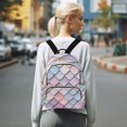 thumbnail image 7 of FORMRS Mini Backpack Purse for Women Quilted Travel Daypack Casual Shoulder Bag, Pink Art Pattern, 7 of 7