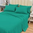 thumbnail image 2 of 6 Piece Luxury Rayon Made From Bamboo Sheets Set- King Teal Sheets, Softer Than Cotton-Up To 16" Deep Pockets-Wrinkle Free-Extremely Soft Bamboo Derived Rayon Sheets- King,Teal, 2 of 5