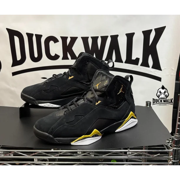N I-K-E A i r-Jor-dan True Flight Shoes Black Metallic Gold White 342964-072 Men's NEW