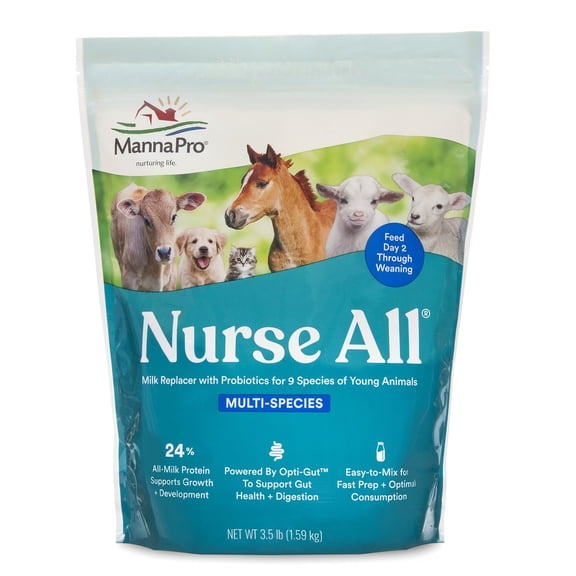 Manna Pro NurseAll Animal Milk Replacer, 24% Fat/24% Protein, 3.5 lbs.