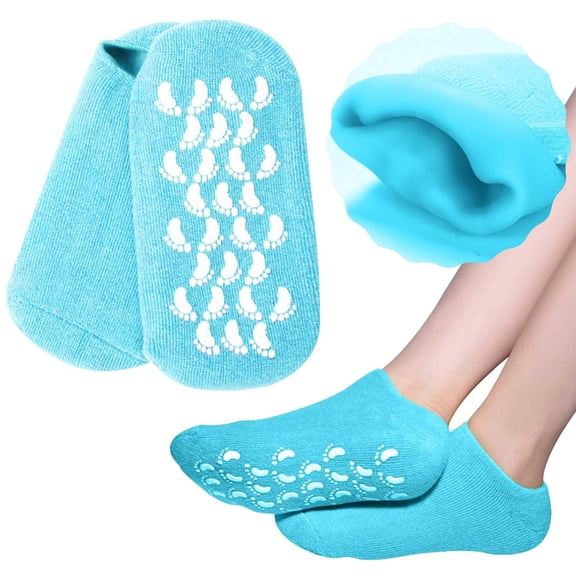 Moisturizing Gel Socks for Foot Care - Silicone Non- Heel Socks Ideal for Softening Rough Skin on Feet - Chapped Foot for Men and Women
