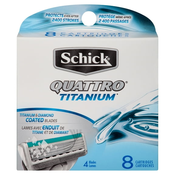 Schick Quattro Titanium Men's Razor Blade Refills, 8 Ct