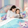 thumbnail image 4 of Manfei Cute Kawaii Axolotl King Size Comforter Sets,Aquatic Amphibian Print Comforters King Size,Reversible,3-Piece,1 Comforter and 2 Pillowcases, 4 of 7