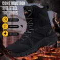 thumbnail image 6 of AMOX Steel Toe Boots for Men Comfortable Lightweight Work Boots for Men Slip Resistant High Top Steel Toe Safety Shoes Puncture Resistant Midsole for Construction Warehouse Work，Black, 6 of 6
