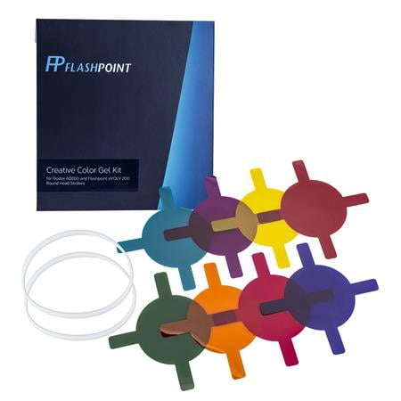 UPC: 0192223081147 | Creative Color Gel Kit for Flashpoint XPLOR 100 Pro  eVOLV 200 and Godox AD100 Pro  AD200 Strobe Round Heads