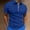 Blue, variant on KIHOUT Men's Summer Solid Shirts Clearance Casual Turndown Zipper Short Sleeve Pullover Leisure Daily Blouse Sales