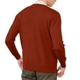 thumbnail image 3 of Mens V Neck Sweater Cable Knit Long Sleeve Casual Ribbed Pullover Sweaters Light Brown L, 3 of 3