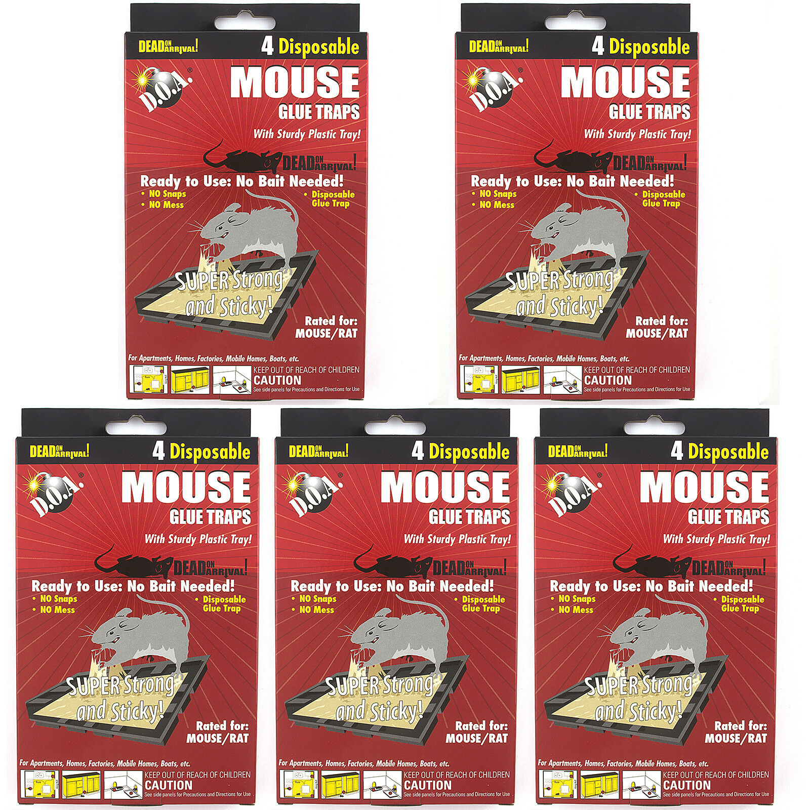 20 PC MOUSE MICE STICKY GLUE TRAPS Pest Control Tray Board Disposable
