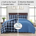 thumbnail image 4 of Mainstays Ensemble courtepointe et drap-housse légers tout-en-un - 7pièces, Grand Lit, Plaid Bleu, 4 of 13