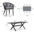 thumbnail image 3 of PURPLE LEAF 9 Pieces Patio Dining Set, Rectangular Aluminum Outdoor Table and 8 Wicker Chairs with Cushions for Garden Kitchen and Porch, Grey, 3 of 9