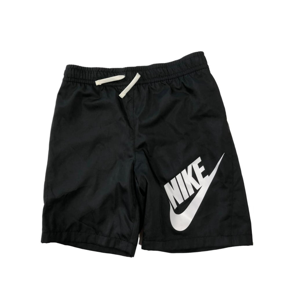 Nike - Nike Boys Black & White Swoosh Swim Trunk Board Shorts Medium ...