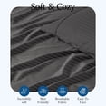 thumbnail image 5 of 800 Thread Count Egyptian Cotton Flat Sheet – 1 Piece, Stripe Elephant Grey Full XL Size (81" x 102"), 5 of 5