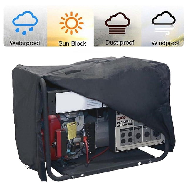All-Weather 210D Oxford Cloth Generator Cover - 66x51x51cm, Waterproof, Dustproof, Weatherproof with Breathable Fabric & Velcro Side Closure for Easy Installation/Removal, Durable, Tear-Resistant,