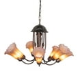 thumbnail image 3 of 24" Wide Amber/Purple Tiffany Pond Lily 7 Light Chandelier, 3 of 6