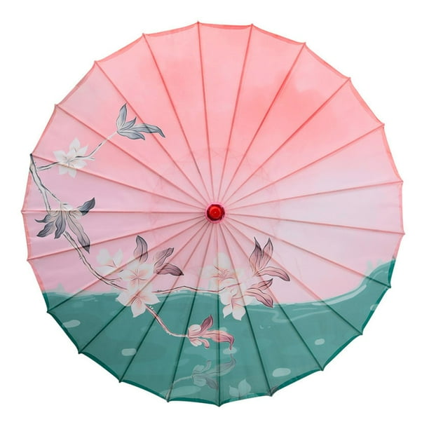Paraguas de papel engrasado chino con estampado de flores para danza clásica, ideal para cosplay Estilo F