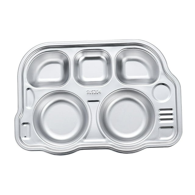Platos para niños Bandeja de comida dividida Plato de servicio compacto y liviano para niños Autobús