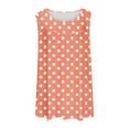 thumbnail image 5 of Plus Size Tank Tops for Women Sleeveless Round-Neck Pleats Round Dot Printed T-shirt Orange XXXXL, 5 of 6