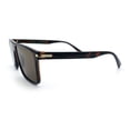 thumbnail image 3 of SA106 Slim Rectangle Sunglasses for Men UV400 Polycarbonate Lightweight Narrow Modern Minimalist Style Tortoise Frame - Brown Lens, 3 of 5