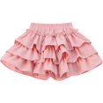 thumbnail image 3 of CPNG Girls Ruffled Layered Cake Skirt Sweet Elastic High Waist Solid Color A-line Casual Cute Skirts Princess Skirts(Pink,14-16 Years), 3 of 8